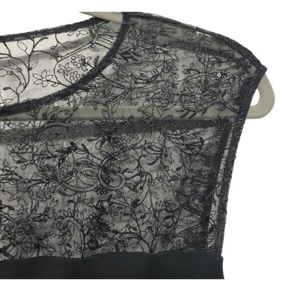 Ralph Lauren Sleeveless Cocktail Dress M 8 10 Embellished Lace Beaded Party Knee - Picture 6 of 7